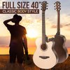 Pyle 40'' Inch   6-String Acoustic Guitar - Guitar with Digital Tuner & Accessory Kit (Nature color, matt PGA817